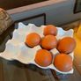 White Ceramic Egg Tray Kitchen Counter Storage Image 2
