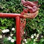 Antique handcarved chinese red laquered robe rail Image 3