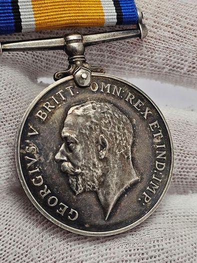 WWI 1914-1918 Silver Medal 112314 PTE. F. W. MARSHALL R. A. M. C. 33.7 Grams Sterling Silver