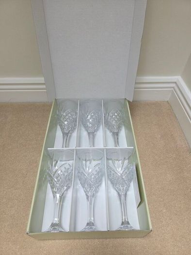 Galway Crystal Tralee Wine Glasses 6