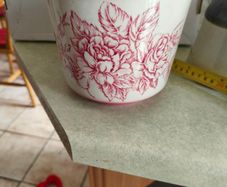 Antique Pink Ironstone staffordshire england plant holder.