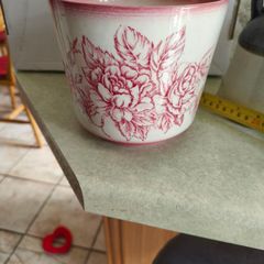 Antique Pink Ironstone staffordshire england plant holder.