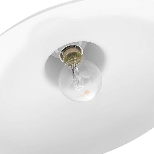 Retro Designed Matt White Curved Metal Ceiling Pendant Light Shade | 60w Maximum | 29cm Diameter (FREE POSTAGE)