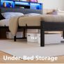Double Bed Frame with Charging Station and LED Lights Image 3