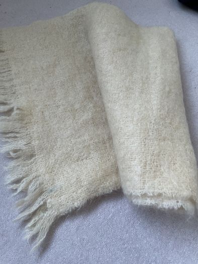 Wide mohair wool scarf