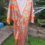 Orange and turquoise floral wrap dress (free post) Image 8