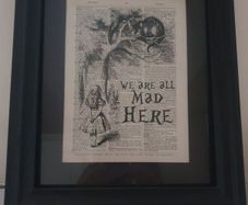 Alice in wonderland framed picture