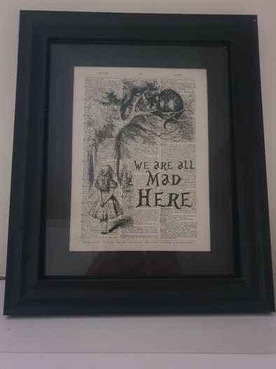 Alice in wonderland framed picture