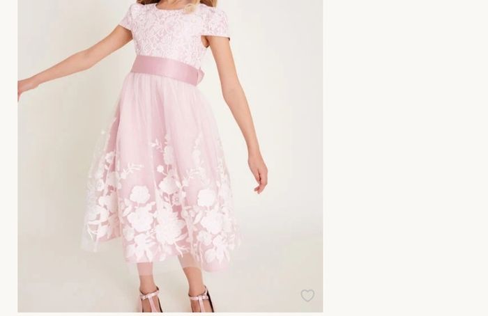 Girls Monsoon occasion pink embroidered dress