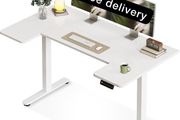 Standing Desk, 140cm U Shaped Height Adjustable Desk with 3 Memory Smart Panels