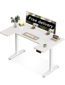 Standing Desk, 140cm U Shaped Height Adjustable Desk with 3 Memory Smart Panels