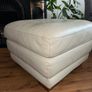 Cream leather pouffe Image 6