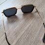 Black & Gold Frame Sunglasses with Case Image 2