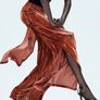 SALE Fab Zara Lux Burnt Orange Velvet Combination of Midi Skirt and  Wide Leg Trousers with Splits  Size Large Generous Fit with Elasticated Waist UK 14  New with Tags RRP 50 euro Image 7