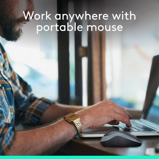 M185 Wireless Mouse, 2.4GHz with USB Mini Receiver, 12-Month Battery Life, 1000 DPI Optical Tracking, Ambidextrous, Compatible with PC, Mac, Laptop