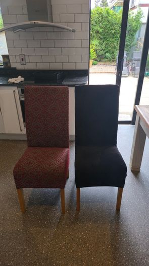 Double beds and kitchen seats