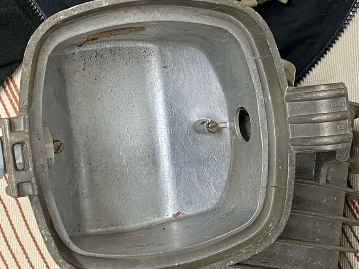 Vintage Industrial Ceiling light which has been converted to use LED Bulbs French Philips Lamps 1950s 1960s