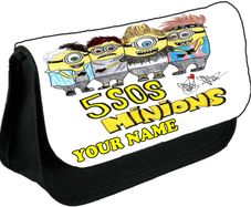 5 Seconds of Summer Minions personalized pencil case Make up bag School Birthday Gift Boys Girls with your own name on it! / back to school stationery