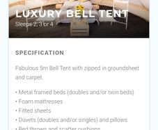 All Together Now Luxury Bell Tent sleeps 4 Plus x 2 General Admission Tickets