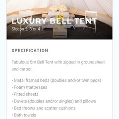 All Together Now (ATN) Luxury Bell Tent sleeps 4 Plus x 2 General Admission Tickets