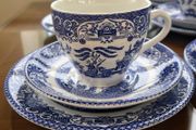 vintage 18 piece blue willow