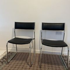 Pair of Vintage 1970s Cantilever Dining Chairs