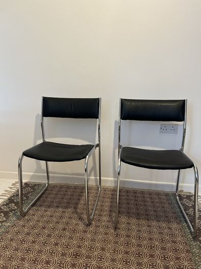 Pair of Vintage 1970s Cantilever Dining Chairs