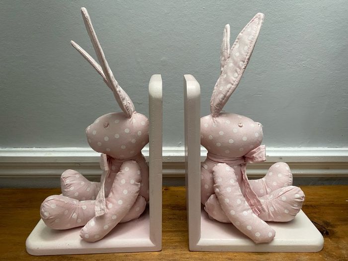 Pink rabbit bookends x 2 from Next