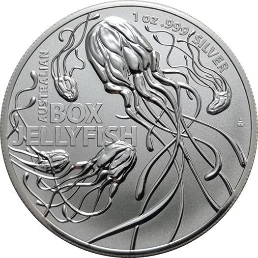 2023 Australia RAM 1 Dollar 1 oz Silver Bullion Coin - Most Dangerous Australian Box Jellyfish BU (In Capsule)
