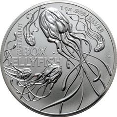 2023 Australia RAM 1 Dollar 1 oz Silver Bullion Coin - Most Dangerous Australian Box Jellyfish BU (In Capsule)