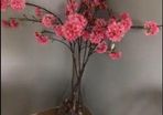 Pink cherry blossom flowers for long wase