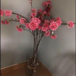 Pink cherry blossom flowers for long wase