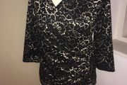 Kaliko Black and Gold  wrap style Top - Size 8