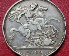 Beautiful 1889 Queen Victoria Silver Crown