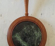 Vintage carved wood & connemara marble trivet