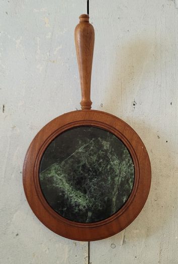 Vintage carved wood & connemara marble trivet