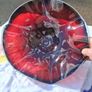 Murano Style Cranberry Ruffled Hand Blown Bowl Image 9