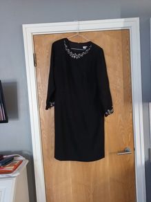 After Dark  Black Lined  Dress. S. 14.