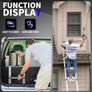 Telescopic Ladder, 5.0 m, Aluminium Folding Ladder with Hooks, Folding Step Boards, Aluminium Multi-Purpose Ladder, 150 kg Load Capacity, Step Spacing 30 cm, Black Image 5