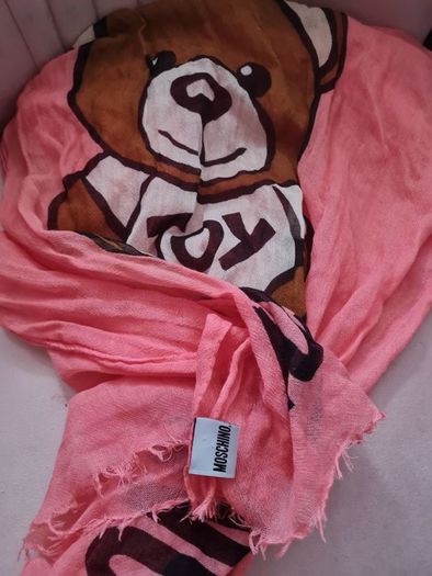 Pink moschino scarf