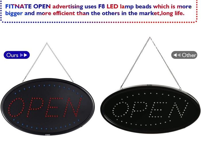 Brighter & Larger Advertising Board Electric Lighted Display with Close Sign, Flashing or Steady Mode for Business, Holiday, Window, Bar, Hotel