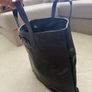 Navy leather tote bag Image 5
