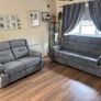 3+2 Montana Grey & Beige fabric recliner sofa Image 4