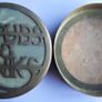 Antique Art Nouveau Brass Cufflink Box: Steampunk Studs & Links Round Storage box Image 3