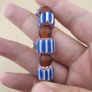 Vintage Venetian Style Chevron & African Glass Beads Bracelet Image 2