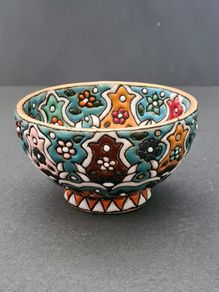 Bowls - Set of 2 Minakari Ceramic Footed Bowl Hand Painted Decorative