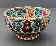 Bowls - Set of 2 Minakari Ceramic Footed Bowl Hand Painted Decorative