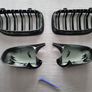 BMW 3 Series E90 E91 Lci Kidney Grilles & Mirror Covers Set Brand New Image 8