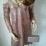 Rose gold Zara dress with matching bag and necklace Image 3