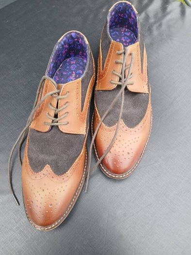 NEXT Tan Brown/Black Boys Leather Shoes